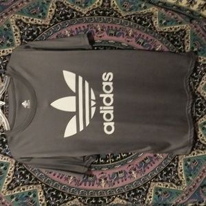 New Adidas Men's Medium Grey & White Soccer Tee